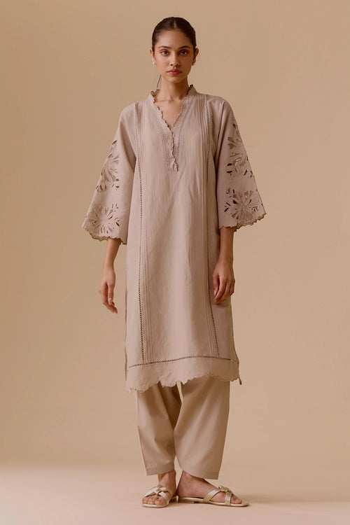 Sahiba Sand Kurta Set With Dupatta