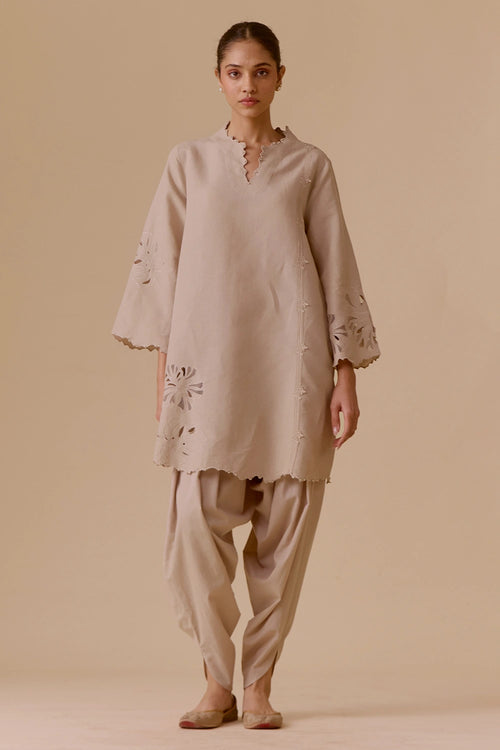 Resham Sand Kurta Set
