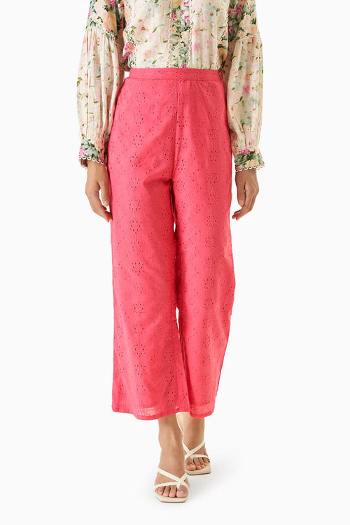 Pink Broderie Blazer -Pant Set