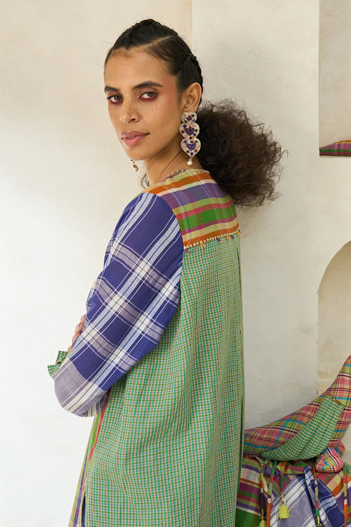 Multicolor Kim Kurta With Oliver Pants And Ross Dupatta