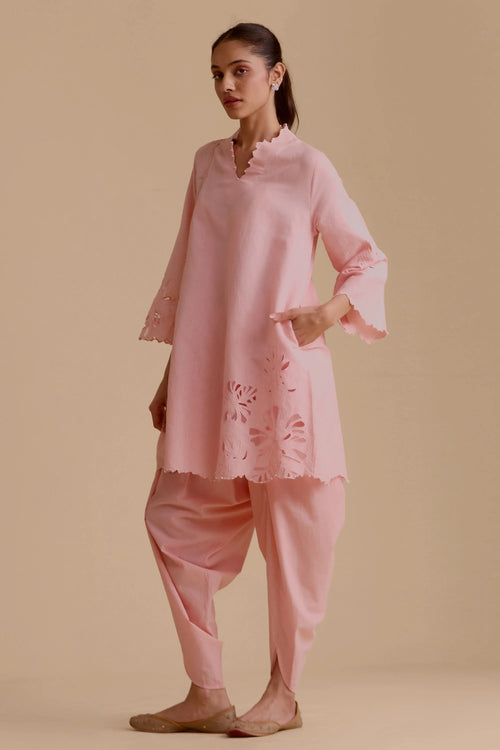 Resham Pink Kurta Set
