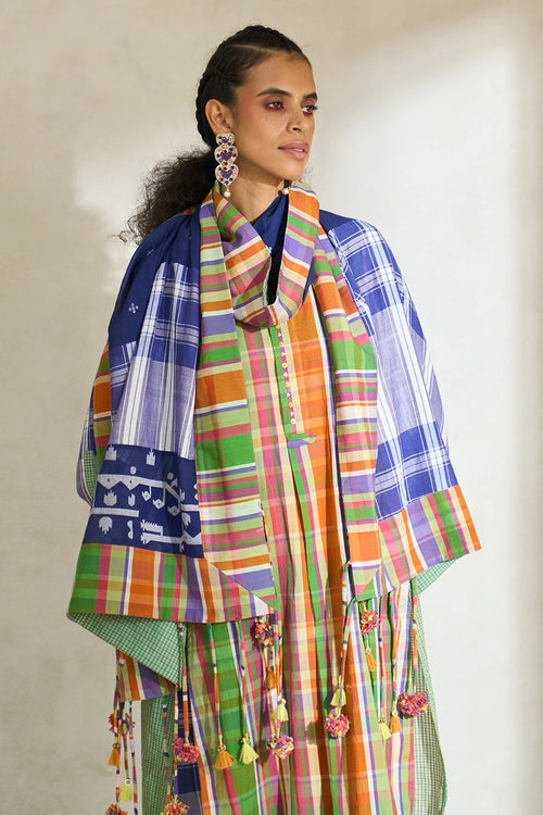 Multicolor Kim Kurta With Oliver Pants And Ross Dupatta
