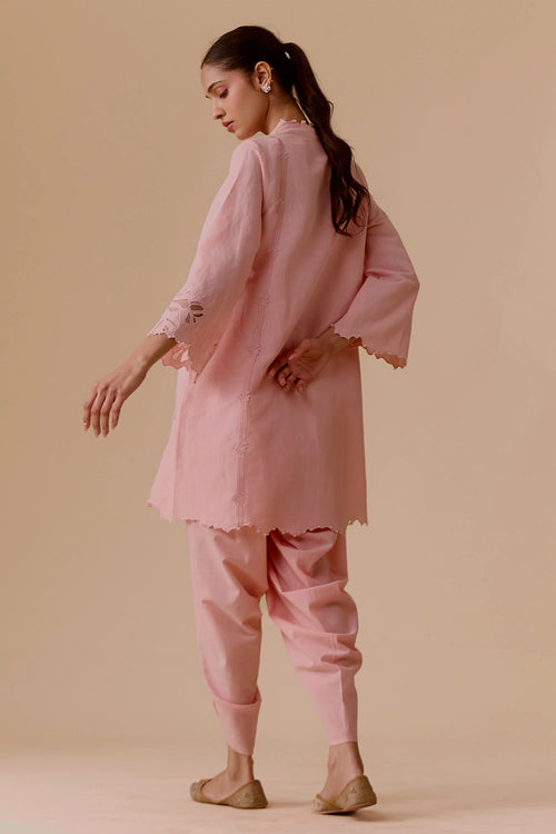 Resham Pink Kurta Set