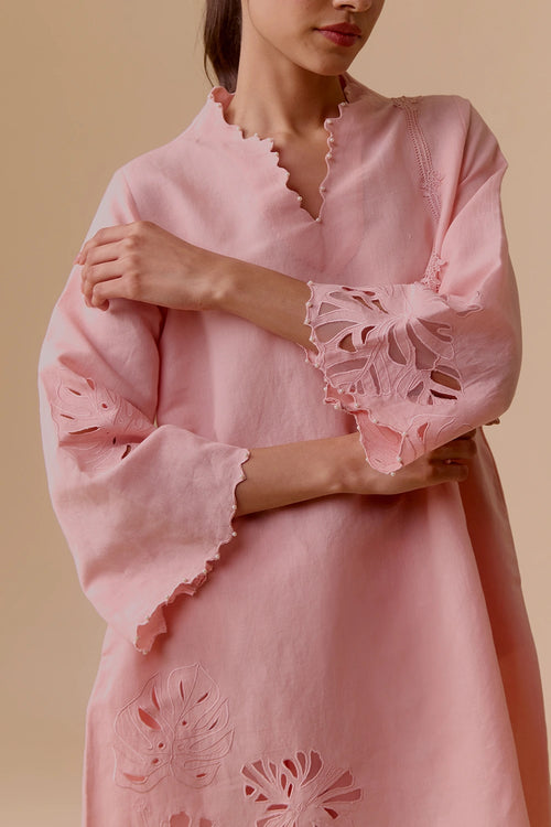 Resham Pink Kurta Set