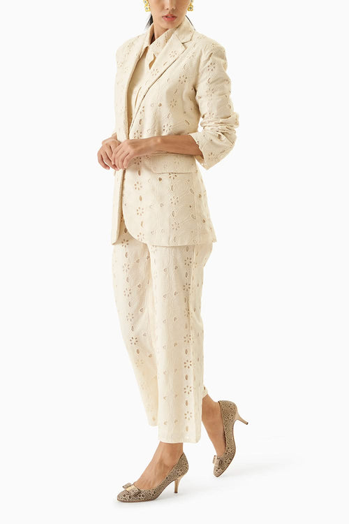 Broderie Blazer & Pant Set