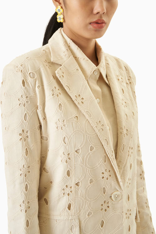 Broderie Blazer & Pant Set