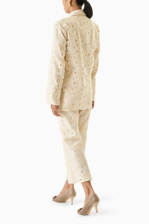 Broderie Blazer & Pant Set