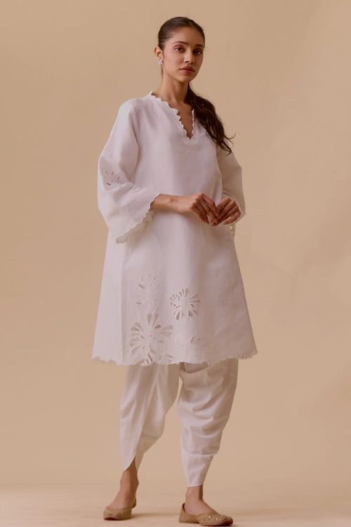 Resham Ivory Kurta Set