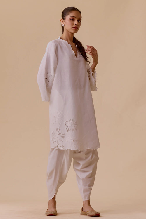 Resham Ivory Kurta Set