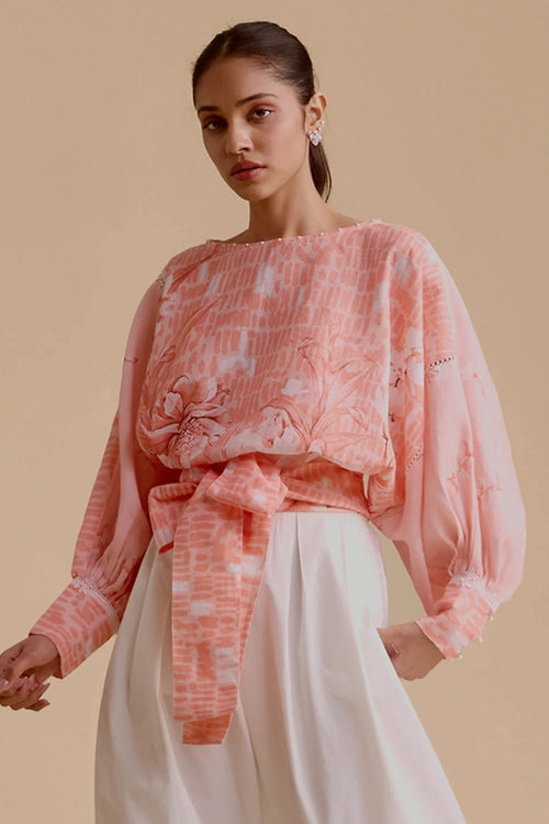 Maria Pink Print Top