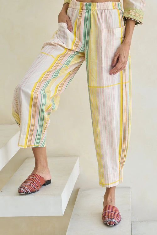 Oyster White Jesey Pant