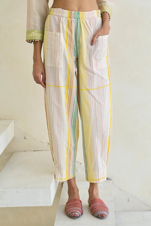 Oyster White Jesey Pant