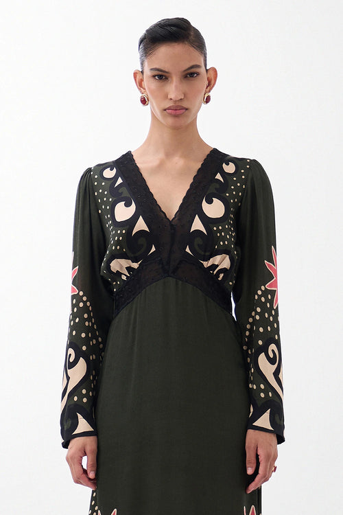 Old Rose Archives Aura Maxi Dress