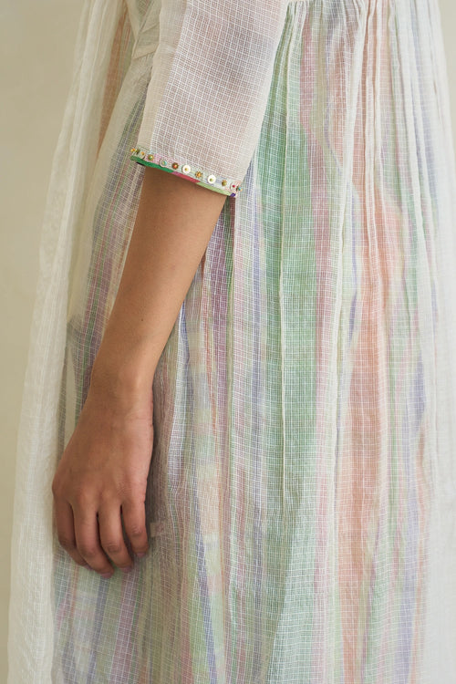 Oyster White Minty Kurta With Coco Pants