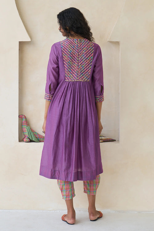 Ametthyst Purple Kathy Kurta With Dove Pants And Nova Dupatta