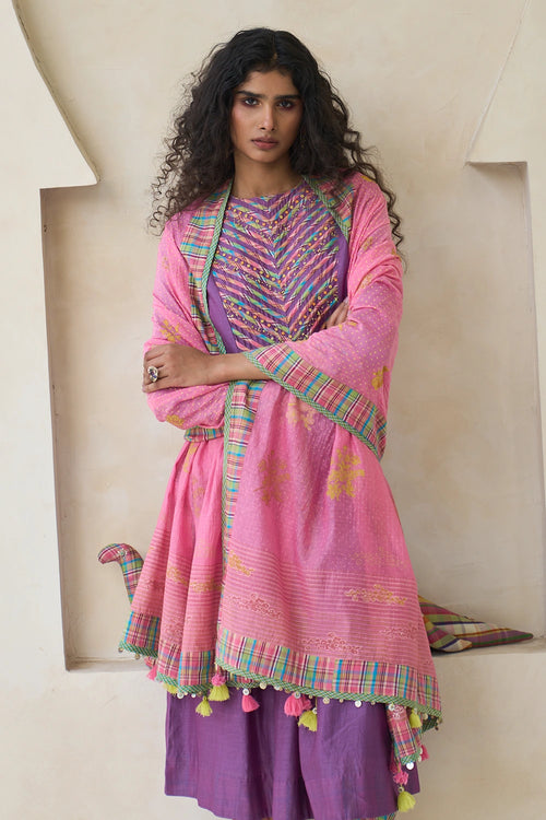 Ametthyst Purple Kathy Kurta With Dove Pants And Nova Dupatta