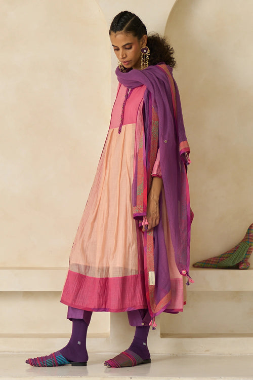 Pink Sky Kurta With Ruth Pants And Jack Dupatta