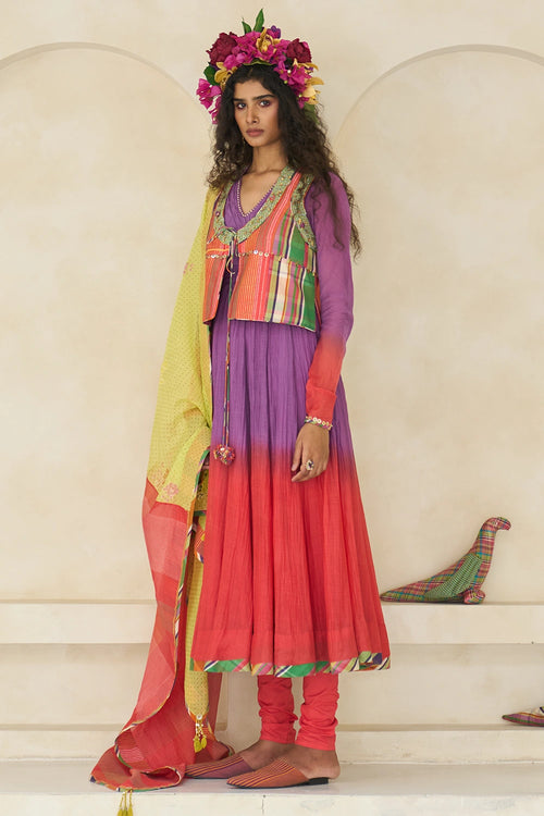 Tropical Coral Ella Churidar