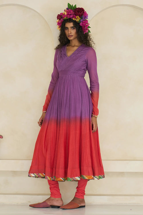 Ametthyst Purple Emily Kurta With Ella Churidar And Faith Dupatta