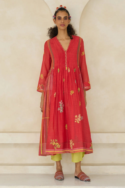 Tropical Coral Kiara Kurta