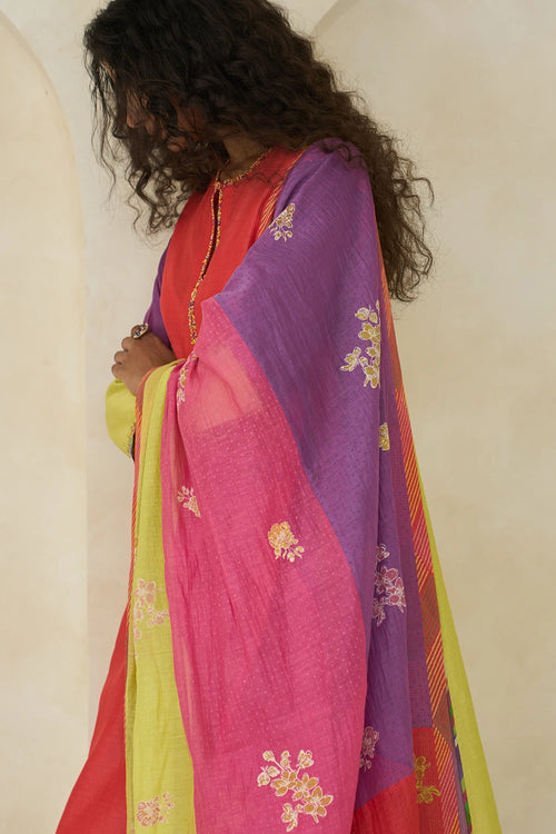 Multicolor Crystal Dupatta