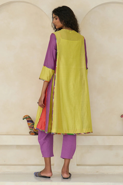 Multicolor Amy Kurta With Linda Pants And Crystal Dupatta