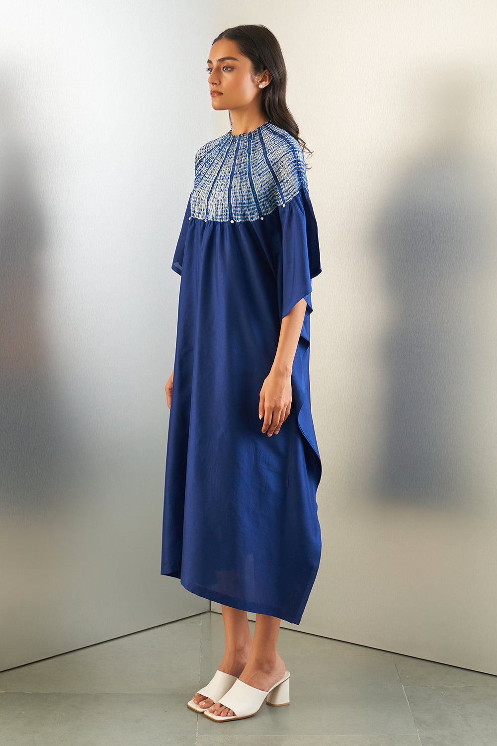 Navy Sector Swirl Kaftan