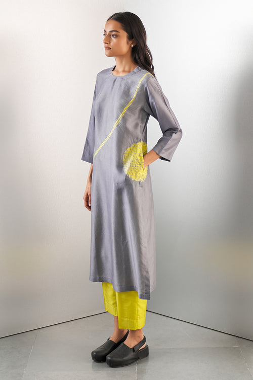 Lime Grey Classic Welders Kurta
