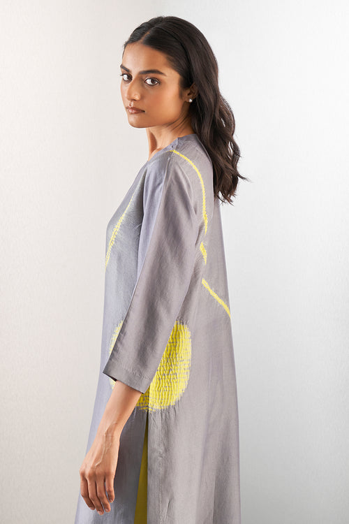Lime Grey Classic Welders Kurta