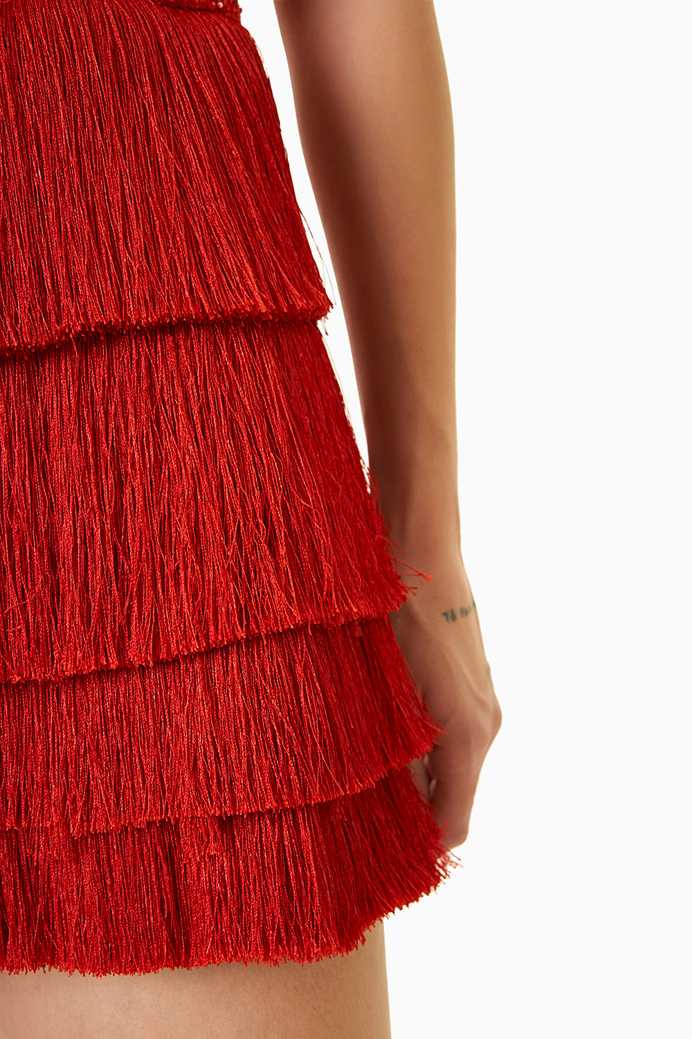 Red Fringes Short Dress