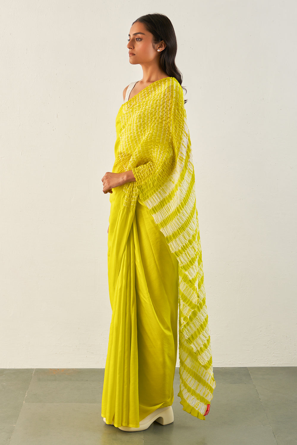 Lime Flow Saree