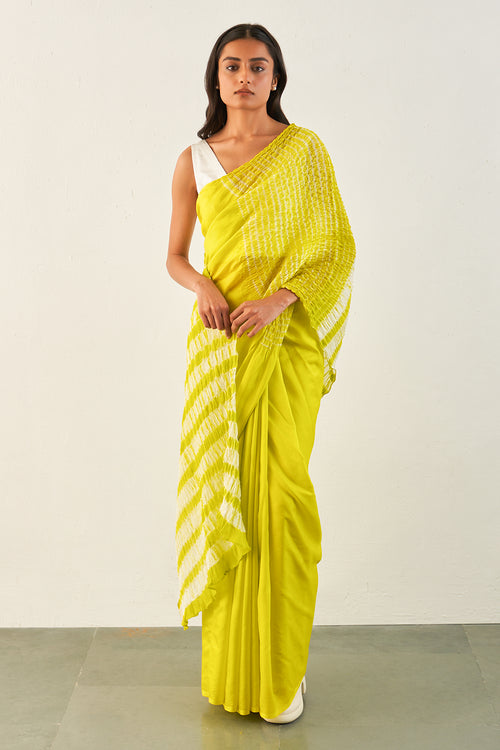 Lime Flow Saree