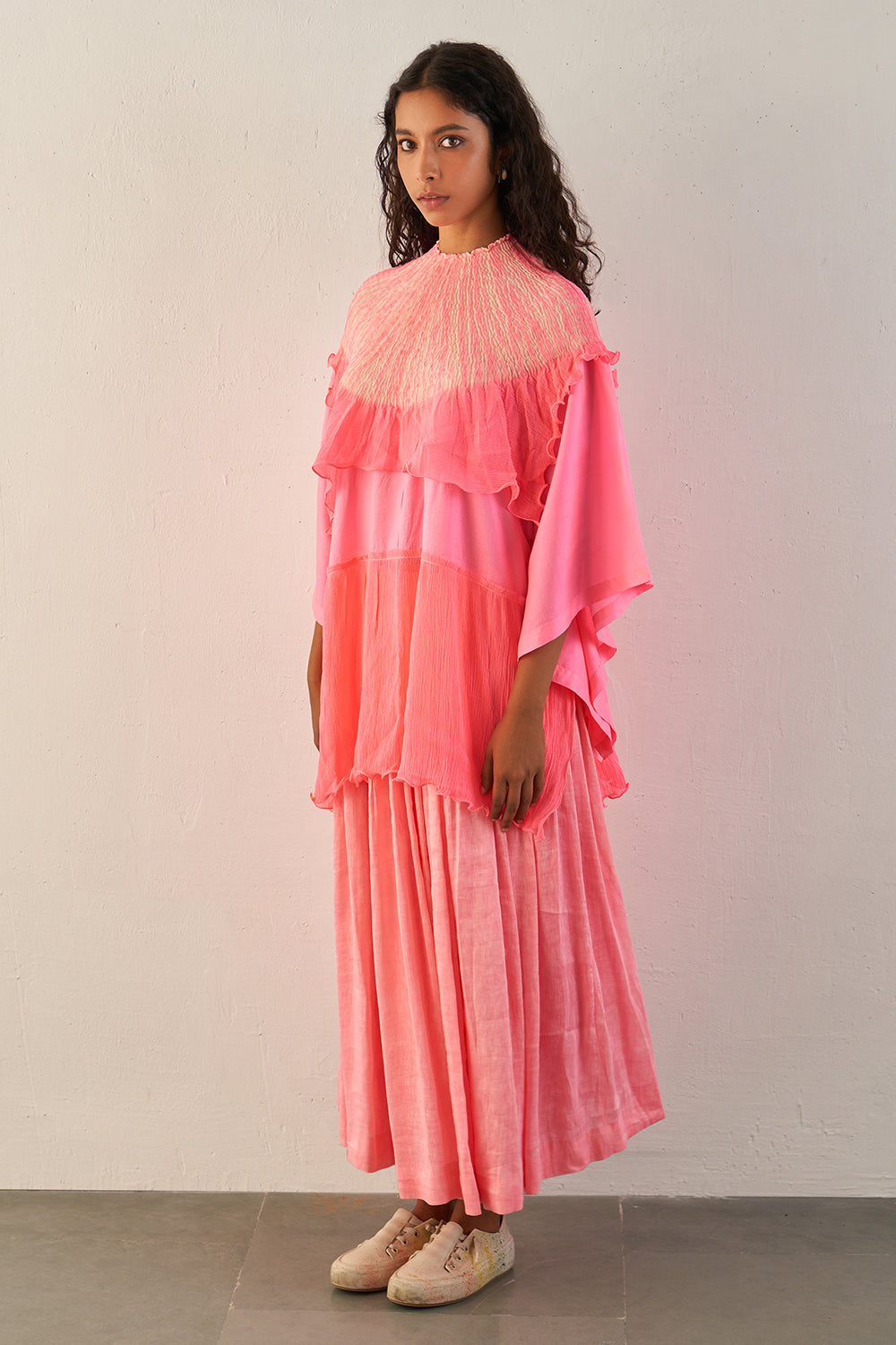 Pink Linen Silk Skirt