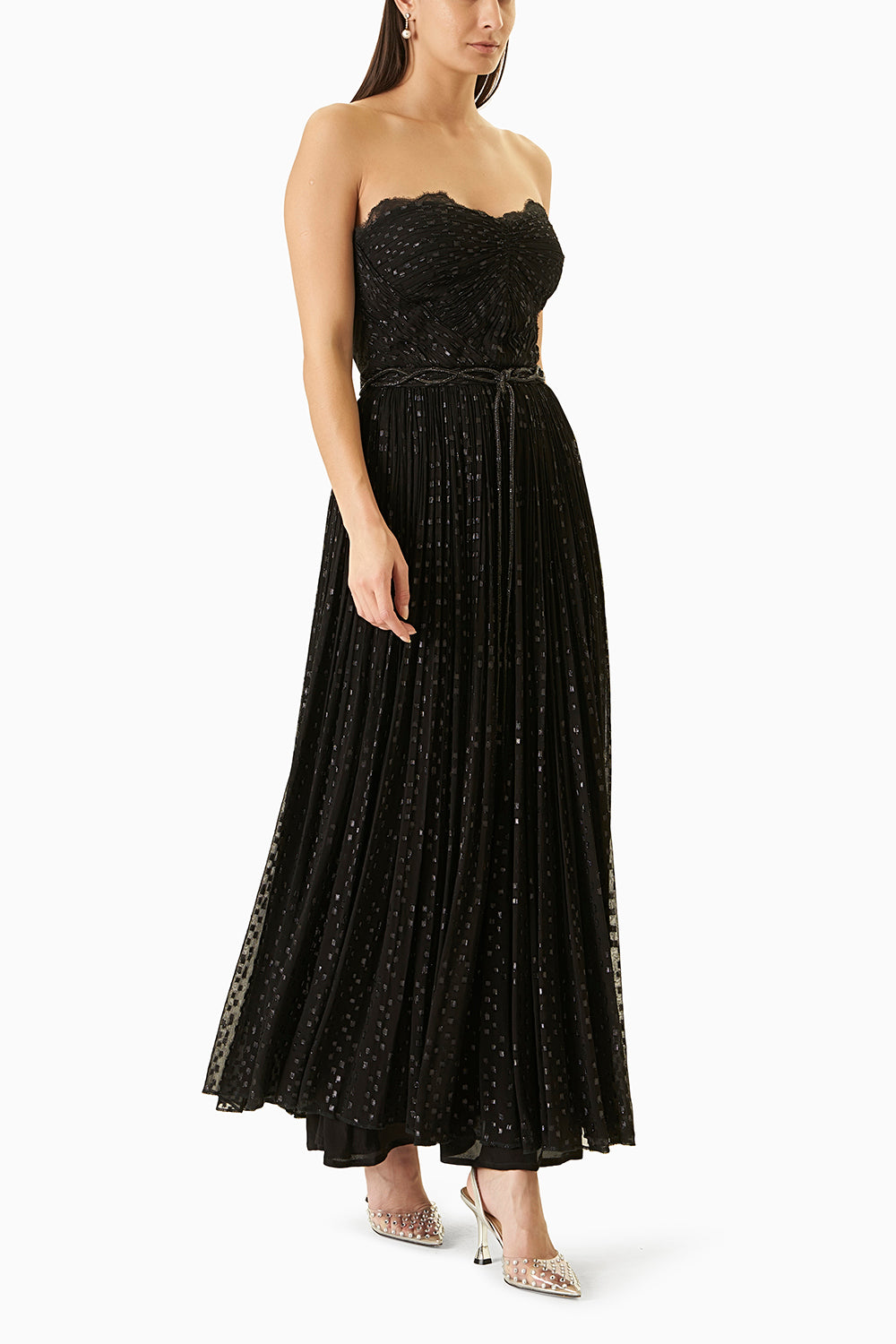 Black Lurex Long Dress