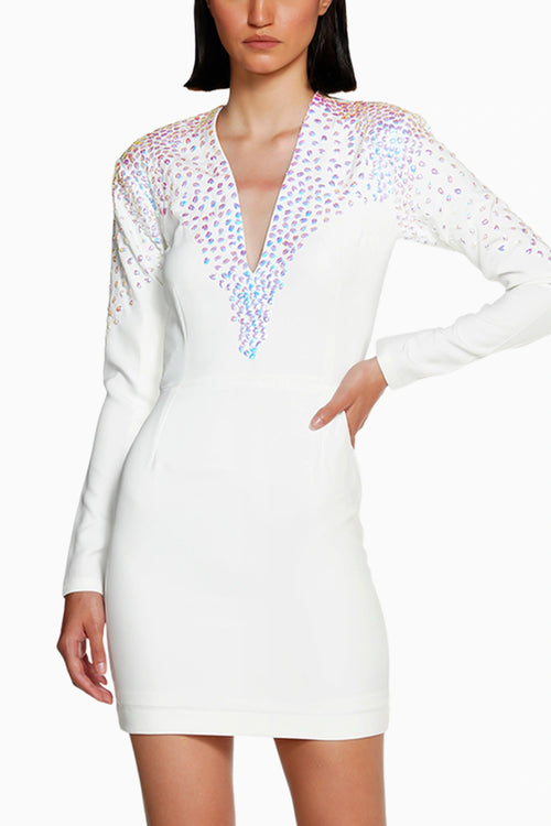 Iridescent White Mini Dress