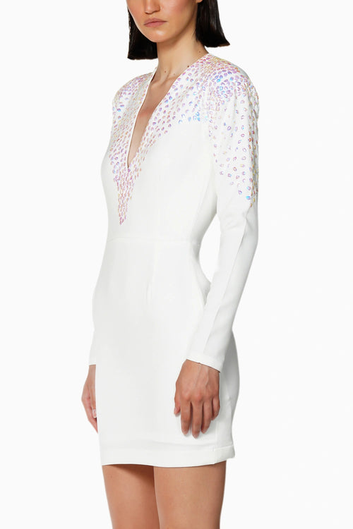 Iridescent White Mini Dress