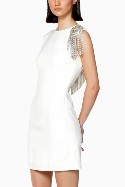Silver Rhinestone Mini Dress