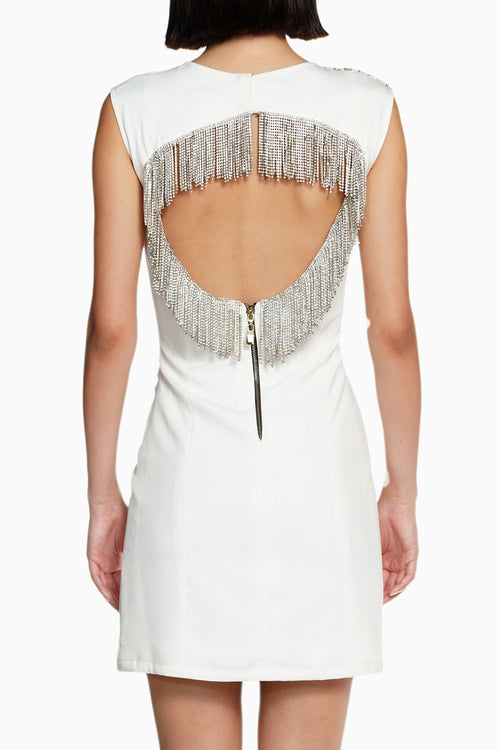 Silver Rhinestone Mini Dress