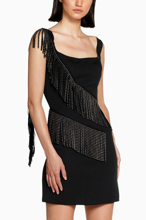 Mini Dress with Suede Tassels
