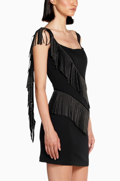 Mini Dress with Suede Tassels