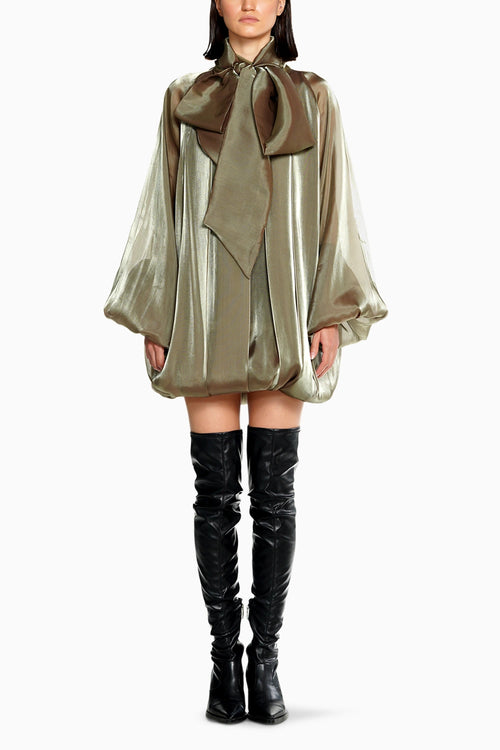Fluid Organza Puff Dress