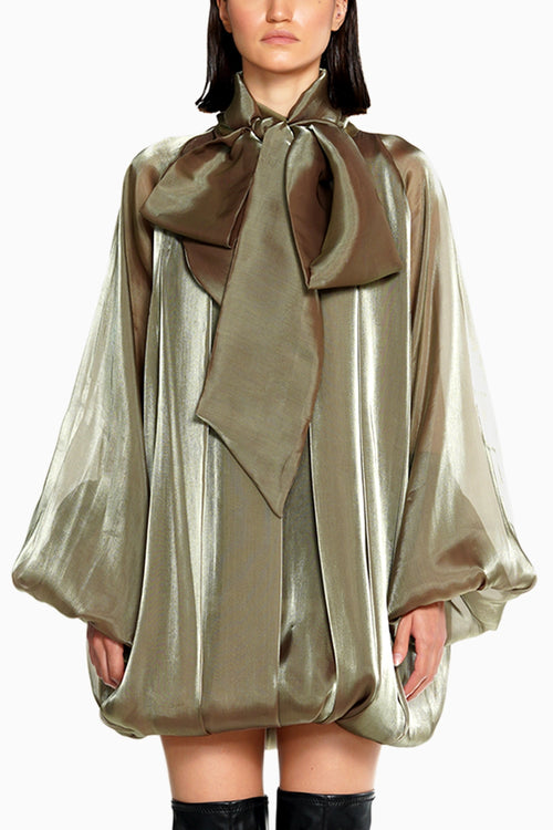 Fluid Organza Puff Dress