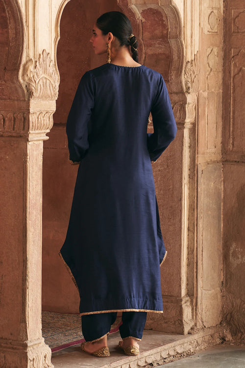 Amaya Deep Blue Long Kaftan With Salwar