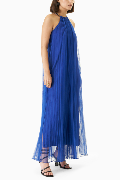 Pleated Tulle Maxi