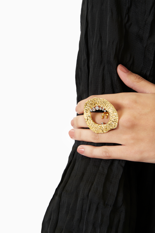 Crystal Halo Hoop Ring