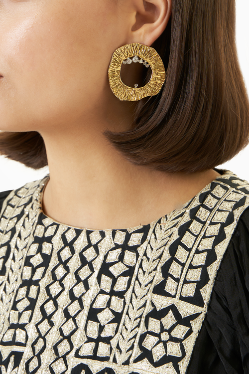 Crystal Halo Hoop Earrings
