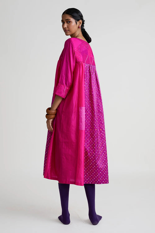 Magenta Boro Dress