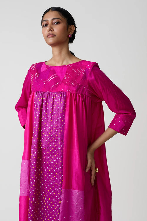 Magenta Boro Dress