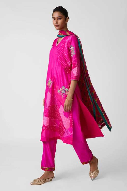 Rani  Floral Patchwork Suit Set