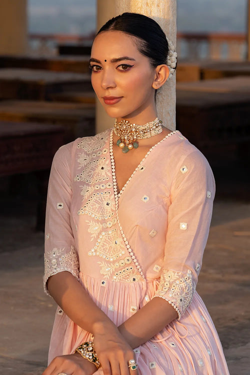 Blush Pink Temple Angrakha